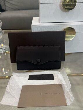 Bottega Veneta dark brown Leather 6 ring key Holder